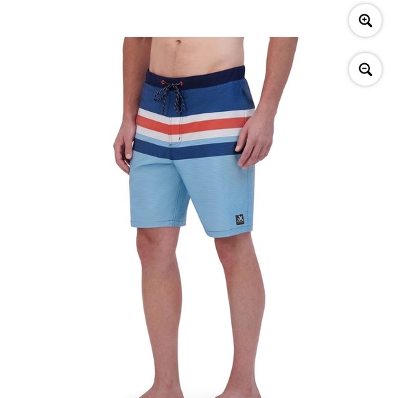 ZeroXposur Men's Multicolor Striped Board Shorts - Picture 2 of 7